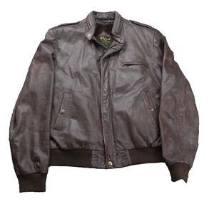 Vintage Reed Sportswear Brown Leather Jacket 46L
